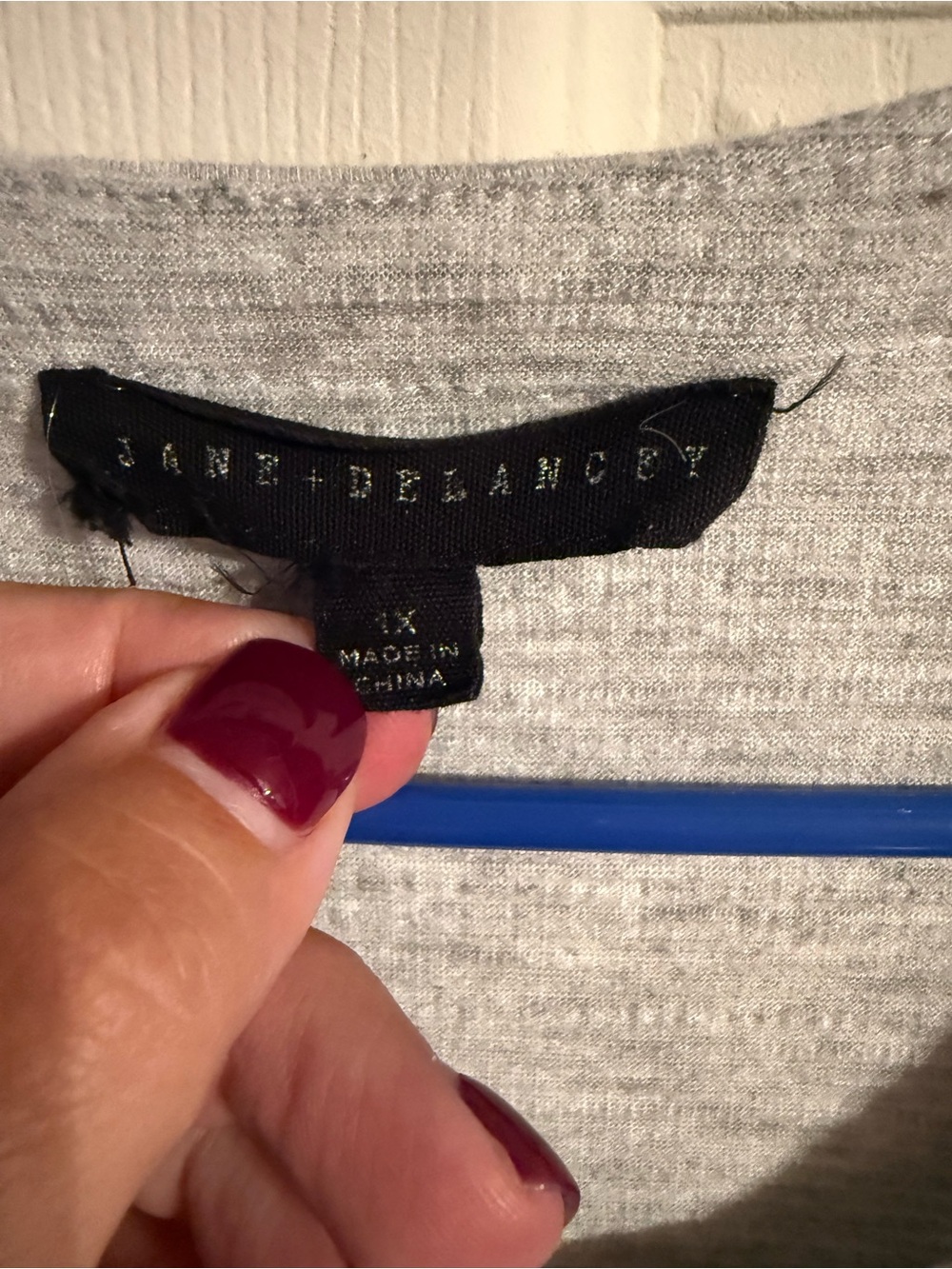 Jane and Delancey Light Gray Button-Front Henley Tunic - Picture 2 of 3